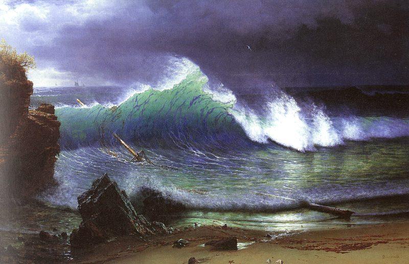 Albert Bierstadt The Shore of the Turquoise Sea Sweden oil painting art